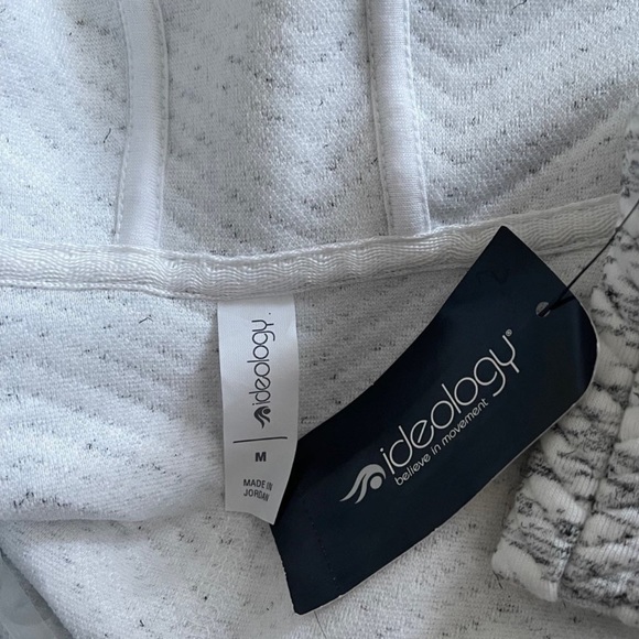 NEW Ideology Quilted Hooded Wrap Open Front Gray & White Cardigan/Sweaterjacket - Picture 5 of 6